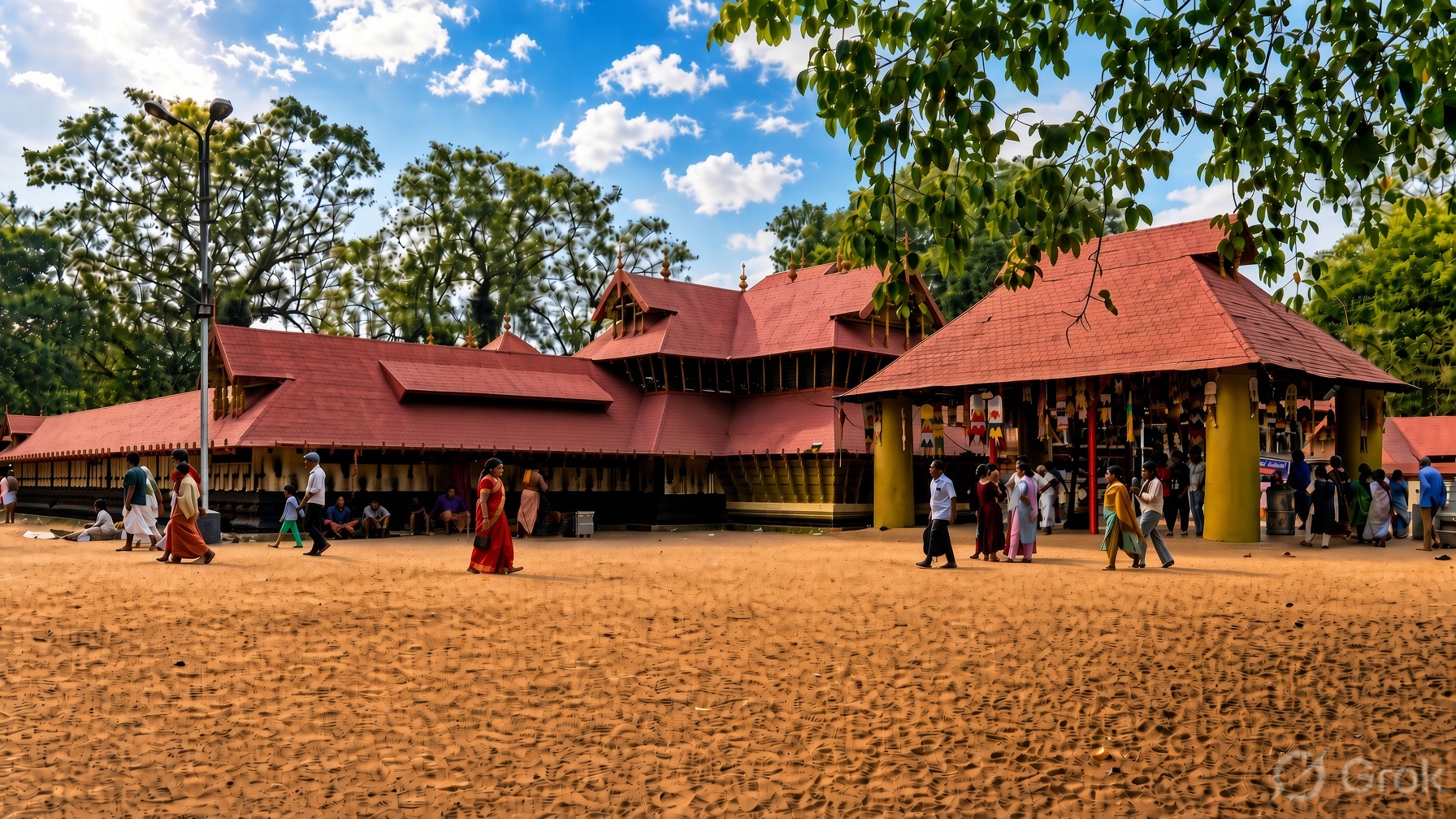 Main Kerala roofs of Sree Kurumba temple